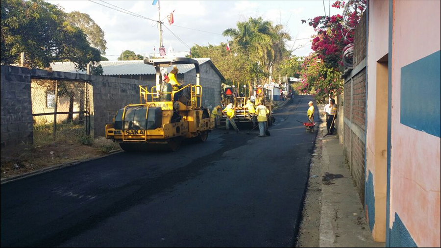 40% de avance pavimentación calles de casco urbano de San Fernando, Morazán