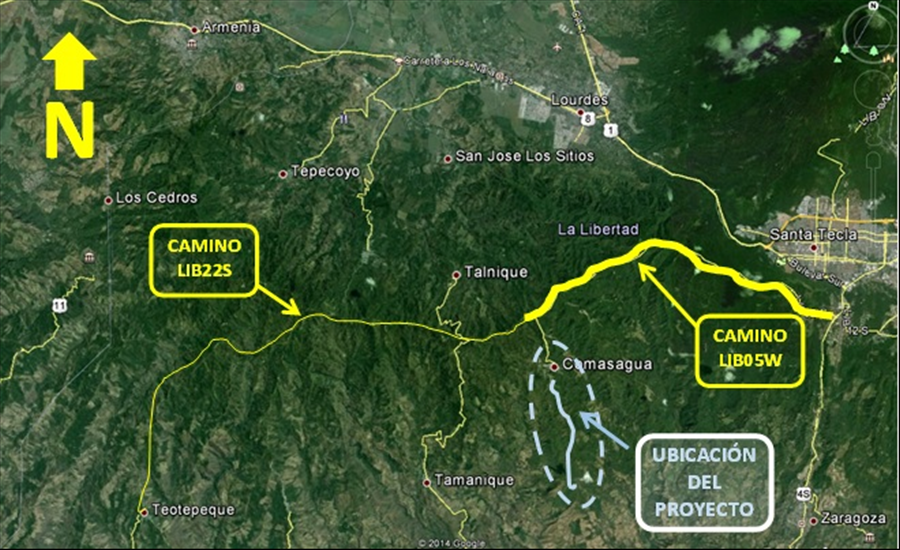 MOP inicia la pavimentación de otra carretera de montaña               Comasagua-Bello Horizonte, La Libertad           