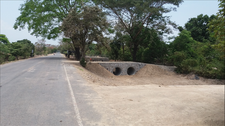 MOP concluye construcción obras complementarias en carretera San Carlos Lempa hacia La Pita, Tecoluca, San Vicente