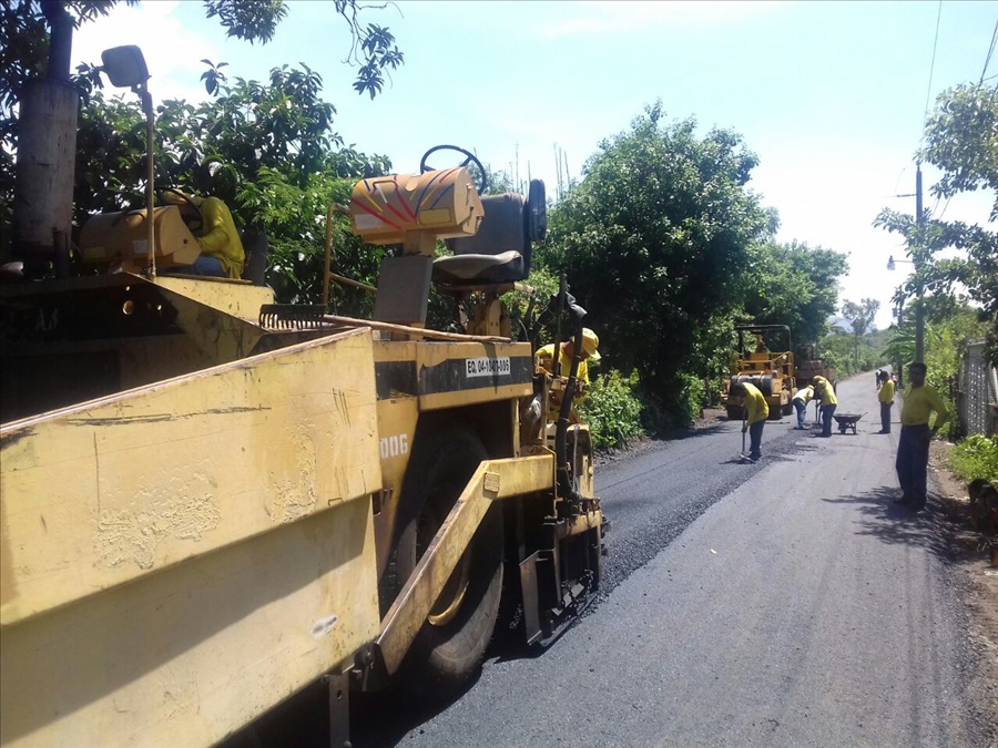 60% de avance pavimentación de 2.1 kilómetros de calles de  Mercedes Umaña,  Usulután