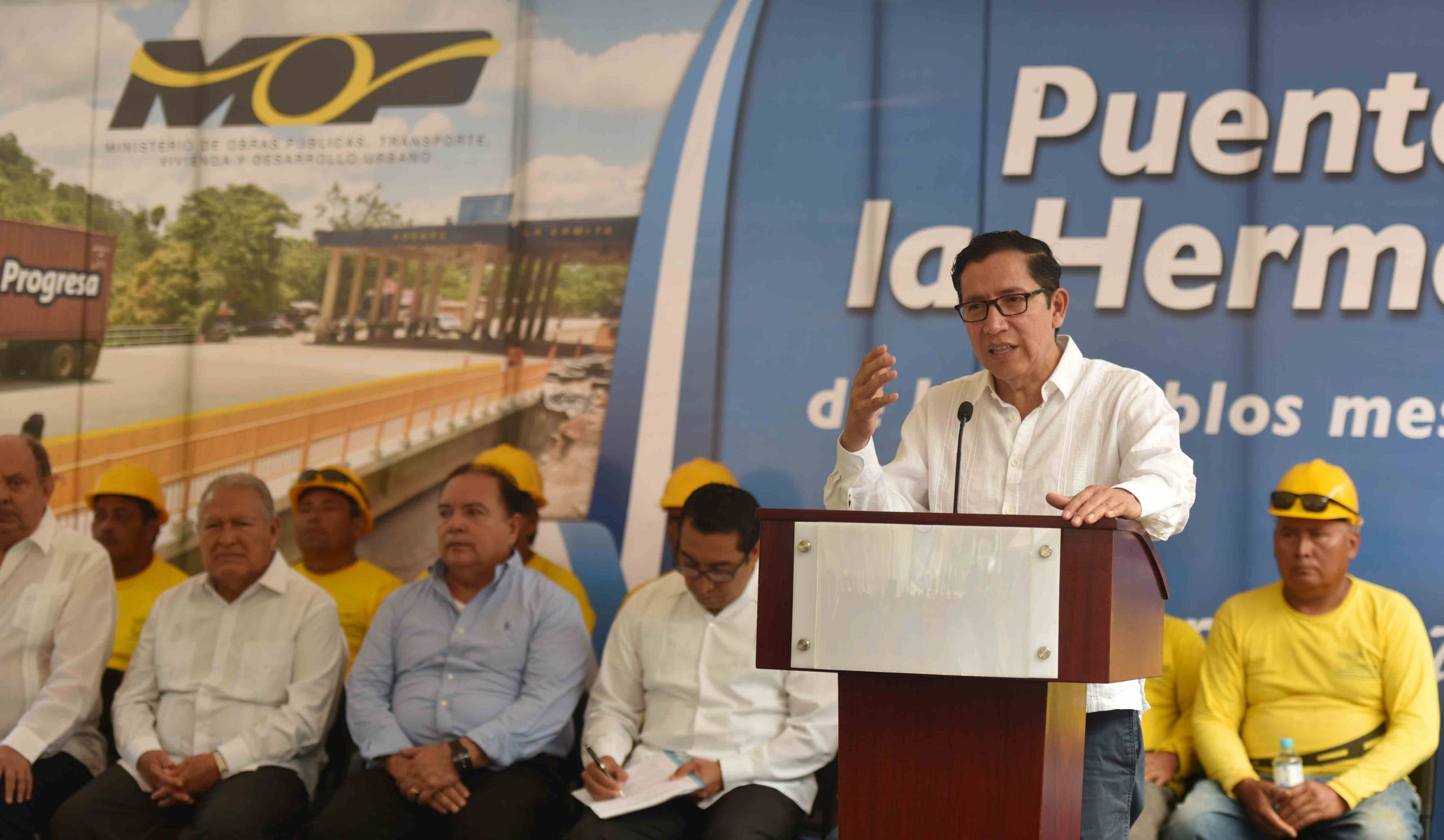 Discurso del Ministro de Obras Públicas, en la inauguración del puente binacional “La Hermandad”, Frontera Anguiatú, entre El Salvador y Guatemala